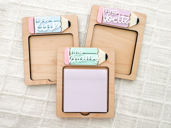 Sticky Note Holder, Teacher Appreciation Gift, Personalized Teacher Gift, Teacher Gift for Desk