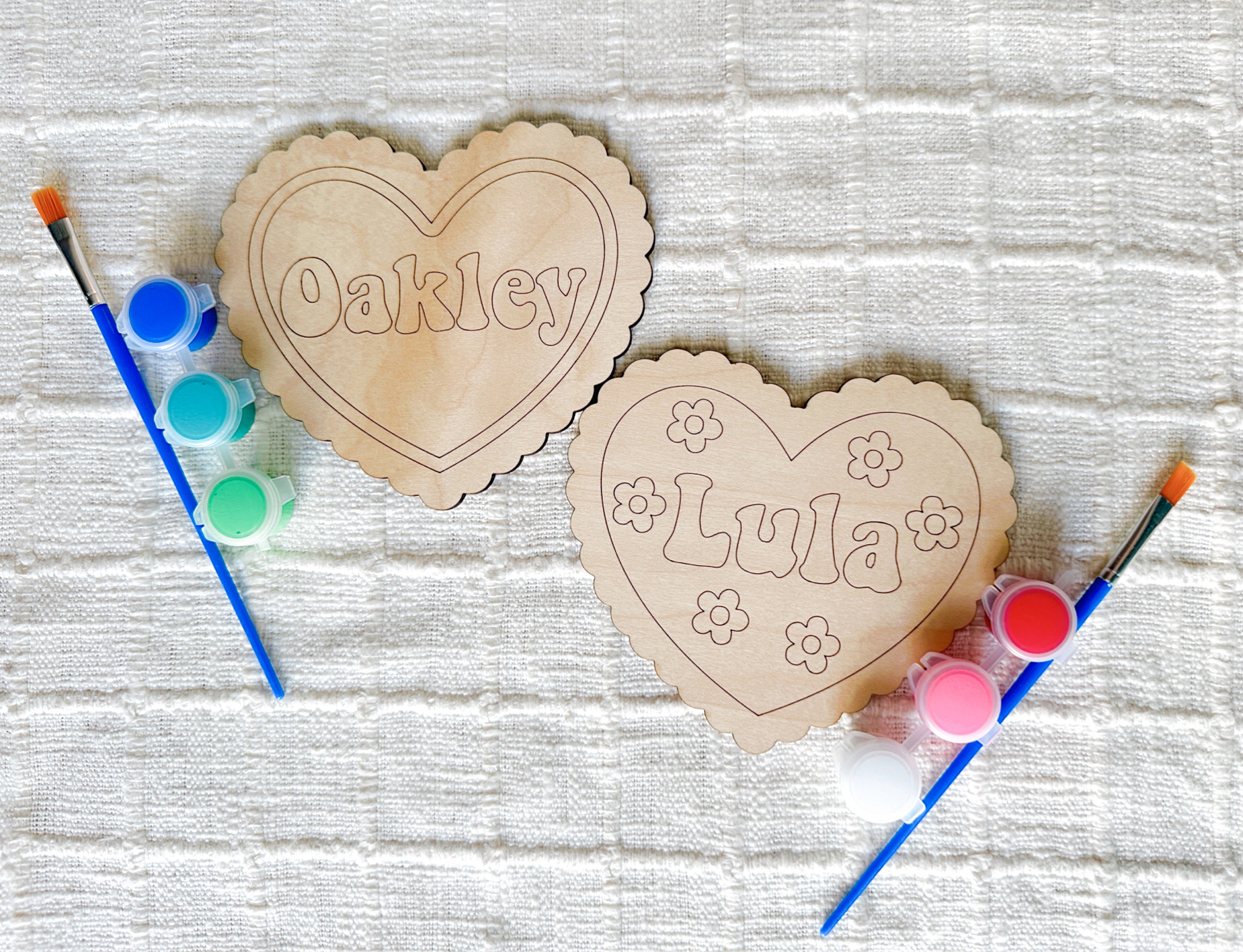 Personalized Heart Paint Kit, Valentines Craft, Valentines Basket, Basket Stuffer, Kid&#39;s Vday Basket, Basket Tag, Kid&#39;s Valentines