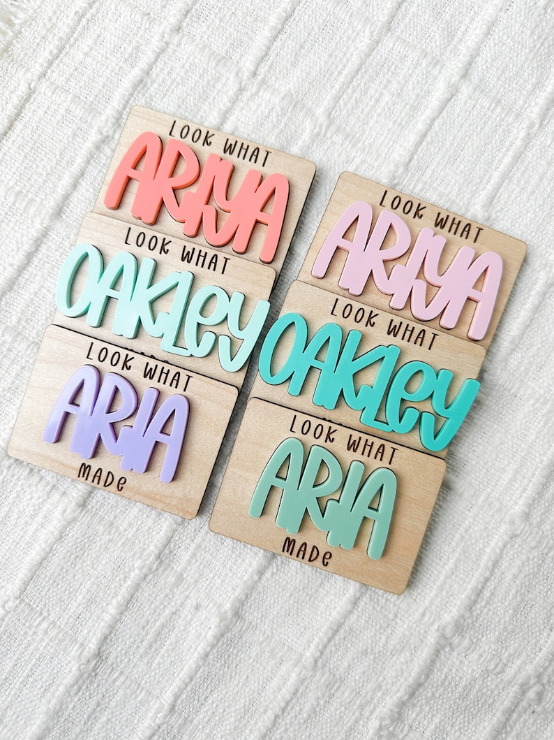 Personalized Magnet, Look What I Made, Kid's Art Display, Fridge Magnet, Easter Basket Stuffer image 5