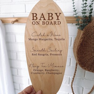 Baby on board bar sign, custom drink menu, personalized drink menu, personalized cocktail list, baby shower cocktail menu, beach baby shower immagine 7