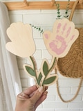 Handprint Flower Stem, DIY Children’s Gift, Child's Hand print Sign, Mother's Day Sign, Mother's Day Gift, Gift for Mom, Gift for Grandma product logo