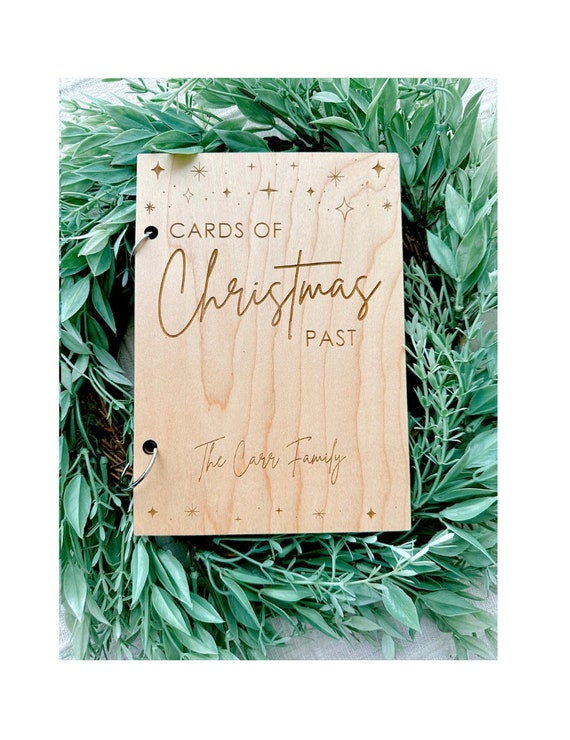 Wood Christmas Card Book, Holiday Card Storage, Christmas Card Display, Christmas Photo Display, Holiday Photo Album