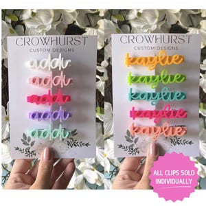 Personalized Name Hair Clip, Personalized Hair Bow, Alligator Clip, Personalized Barrette, Hair Accessory, Claw Clip, Hair Clip