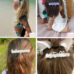 Personalized Name Hair Clip, Personalized Hair Bow, Alligator Clip, Personalized Barrette, Hair Accessory, Claw Clip, Hair Clip image 10