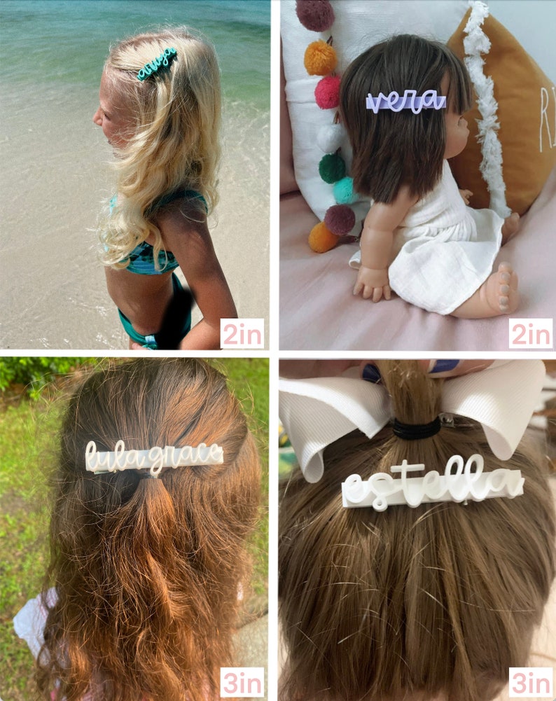 Personalized Name Hair Clip, Personalized Hair Bow, Alligator Clip, Personalized Barrette, Hair Accessory, Claw Clip, Hair Clip image 10