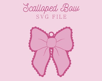 Scalloped Bow Basket Tag Laser File: Easter & Valentines SVG File