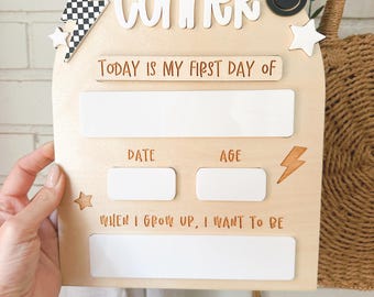 Boy's First Day of School Sign, Last Day of Sign, Back to School Sign, Back to School Pictures