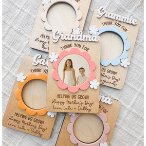 Flower Mother&#39;s Day Photo Magnet, Mother’s Day Gift, Photo Frame, Gift for Mom Gift for Grandma, Mothers Day Picture Frame Kids Photo Fridge