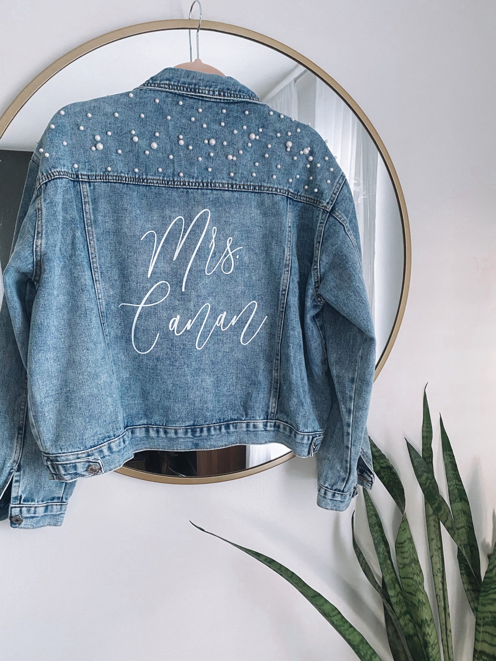 Personalized Pearled Bridal Denim Jacket / Mrs. Jacket / Etsy