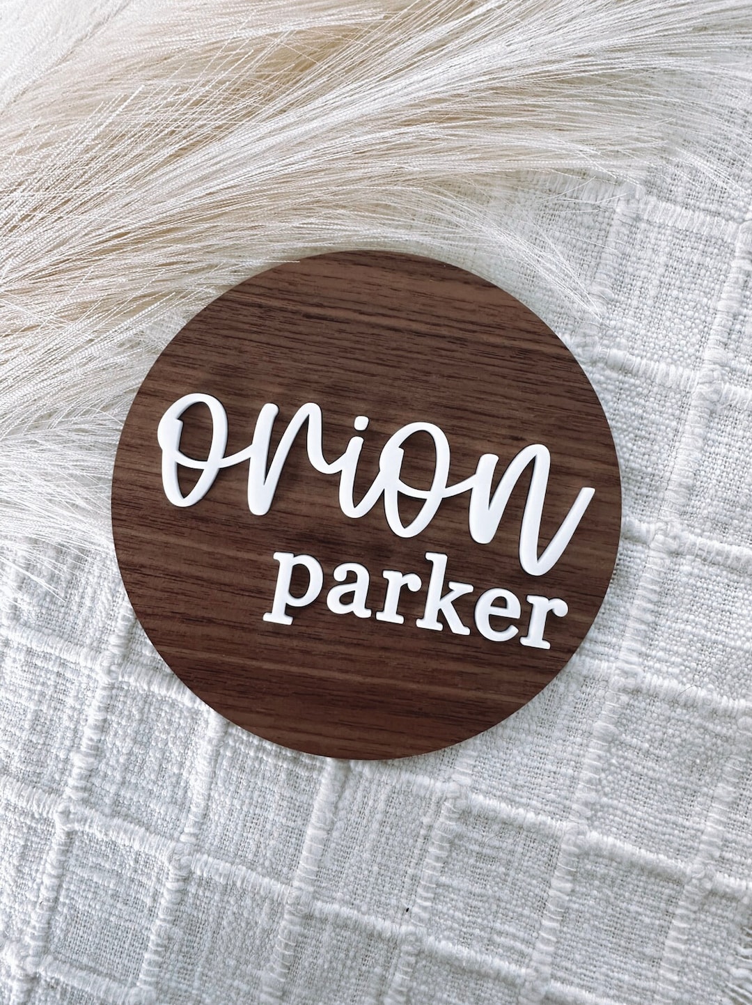 Baby Name Rounds Personalized Wood Name Round: Baby Announcement Photo Prop - Etsy