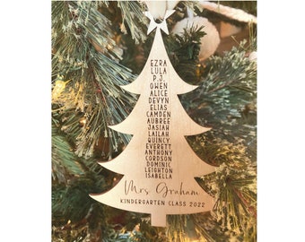 Class Ornament, Personalized Name Ornaments, Grandchildren Ornament, Christmas Tree, Teacher Ornament, Teacher Gift, 2023 Ornament
