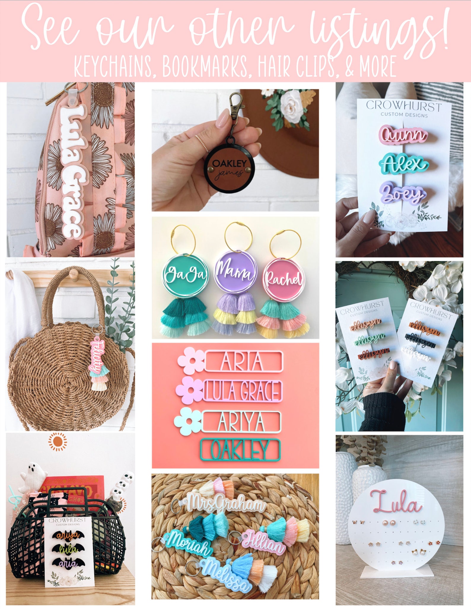 Personalized Name Hair Clip Name Clip Personalized Hair Bow Etsy