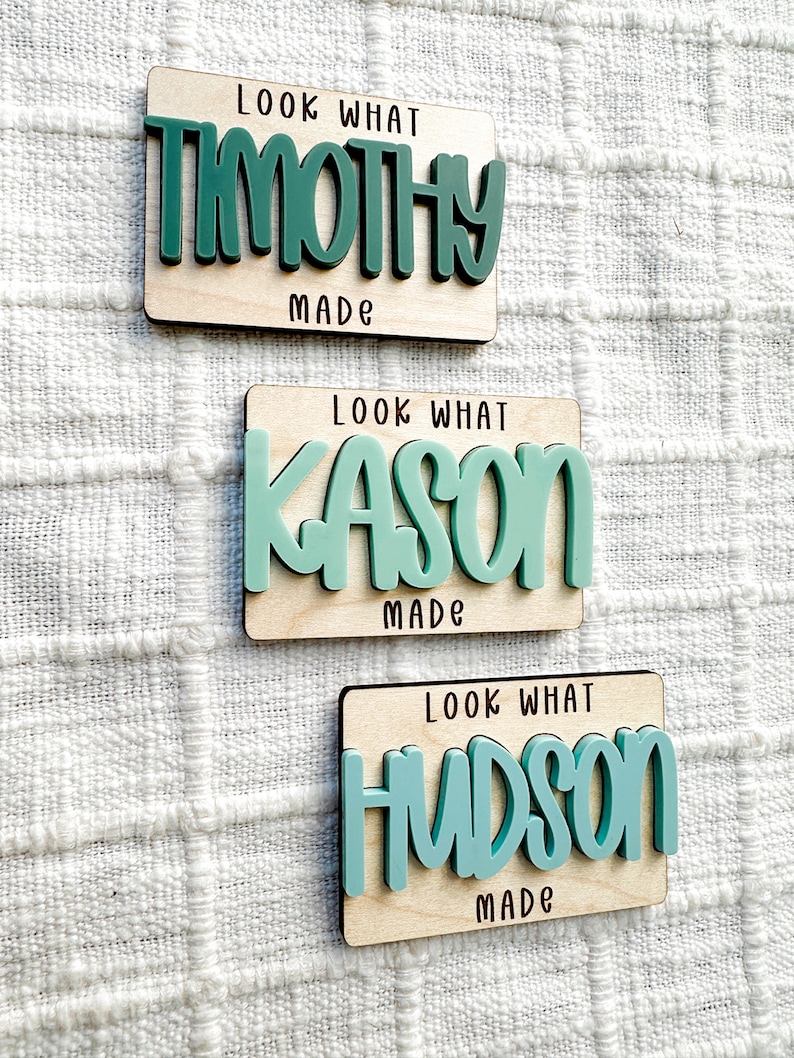 Personalized Magnet, Look What I Made, Kid's Art Display, Fridge Magnet, Easter Basket Stuffer image 4