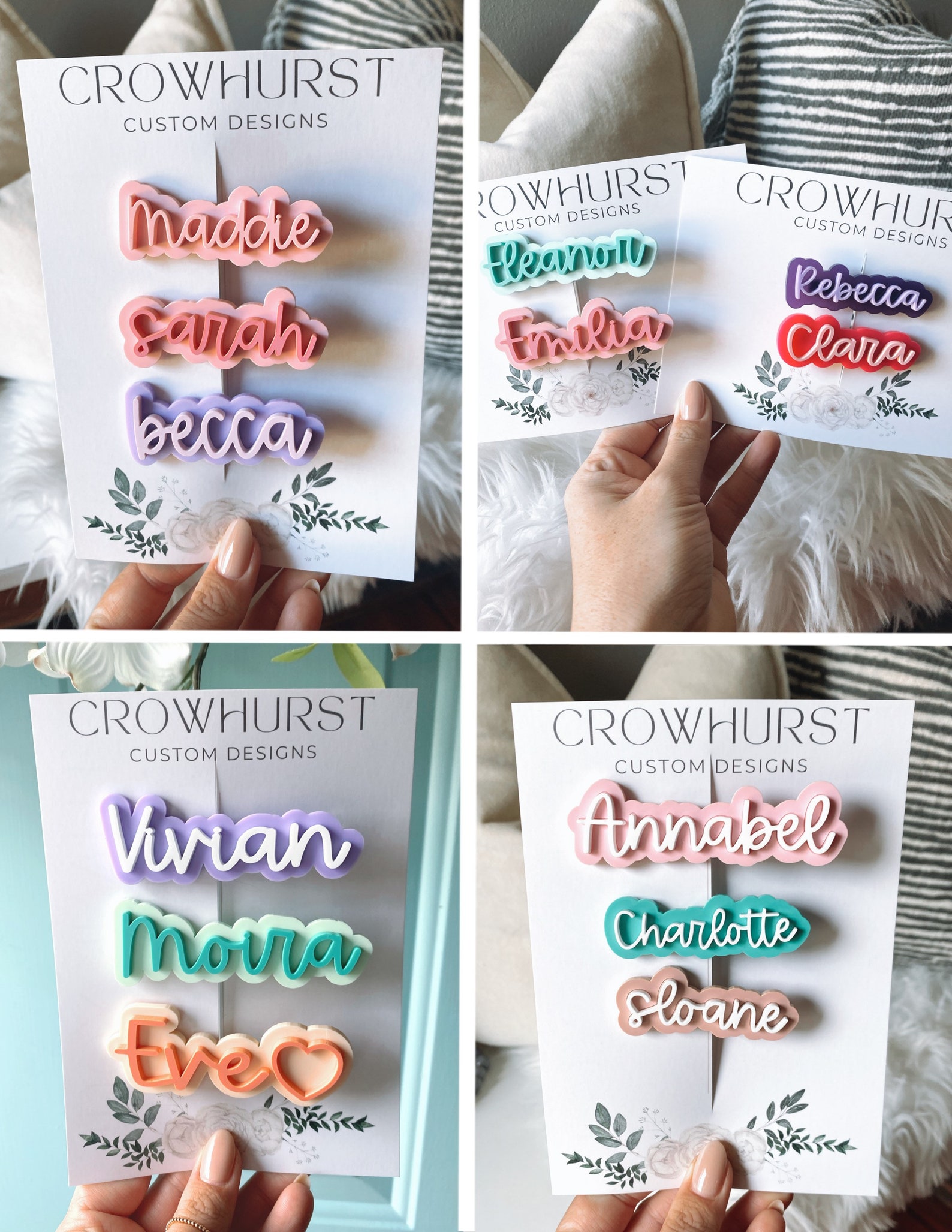 Personalized Name Hair Clip Name Clip Personalized Hair Bow Etsy