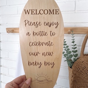 Baby on board bar sign, custom drink menu, personalized drink menu, personalized cocktail list, baby shower cocktail menu, beach baby shower immagine 3