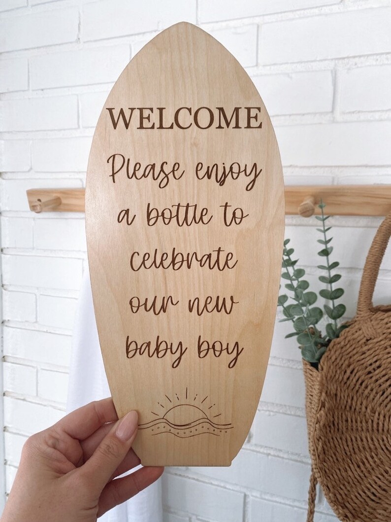 Baby on board bar sign, custom drink menu, personalized drink menu, personalized cocktail list, baby shower cocktail menu, beach baby shower immagine 3