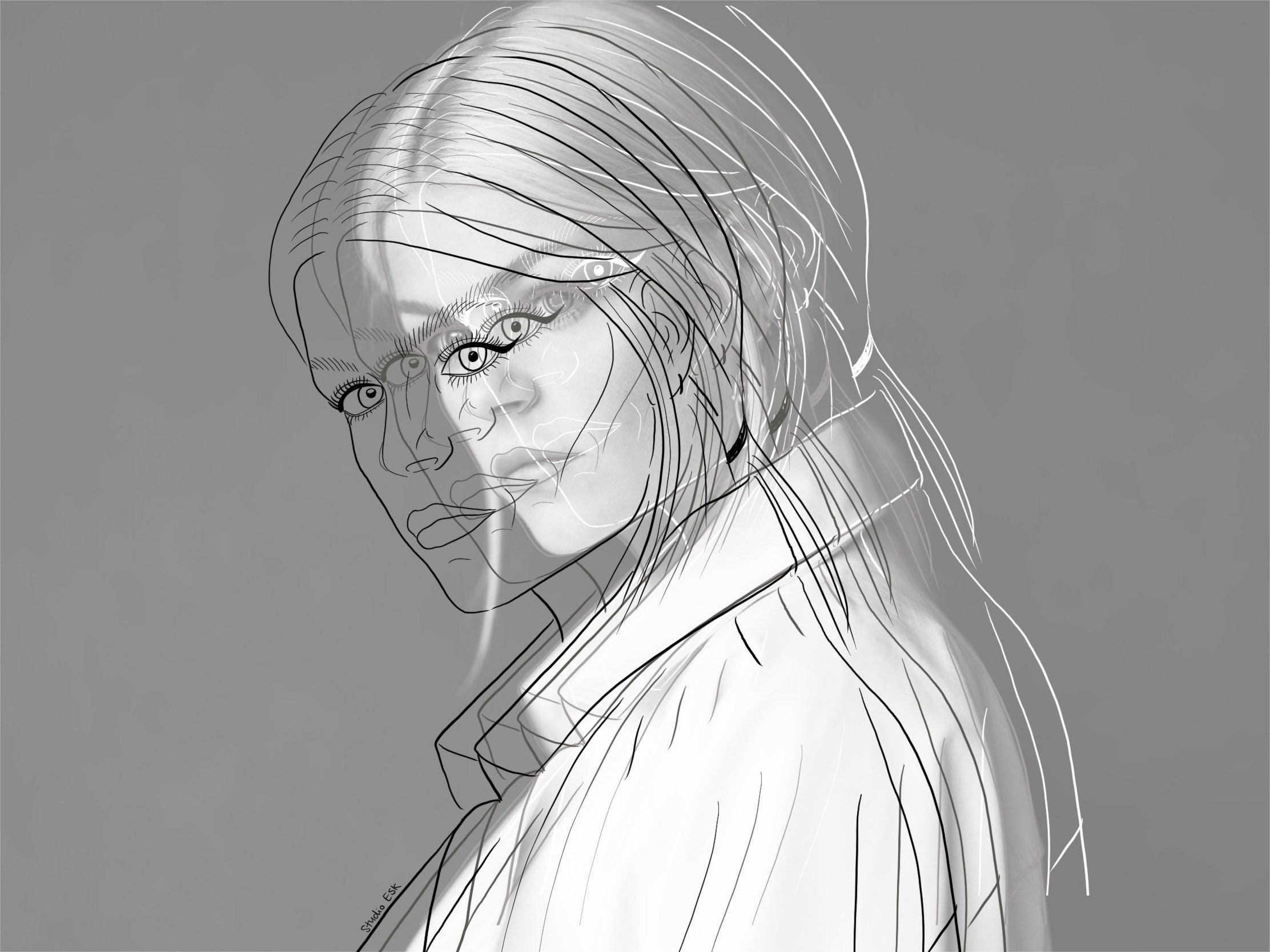 Line Art Custom Digital Drawing Digital Illustration - Etsy