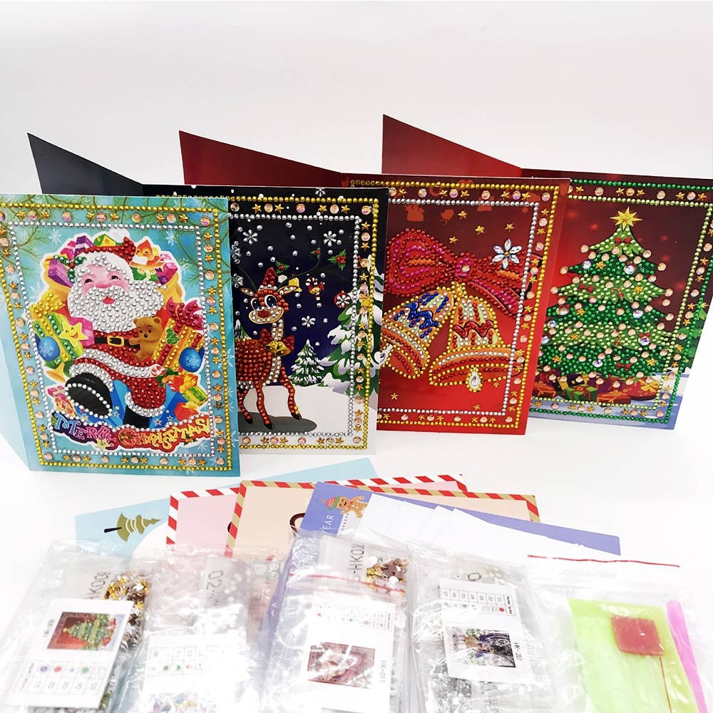 DIY Diamond Painting kit Christmas Cards C/W 4 Cards Etsy