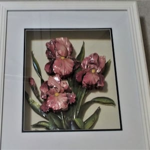 Decoupage 3D hecho a mano Vu' de Optic Poinsettia Papertole enmarcado 16 "x 20"