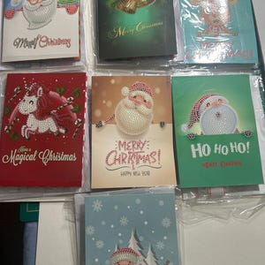 Kit de cartes de Noël DIY Diamond Painting avec 1 carte, enveloppe, perles et kit d'outils.