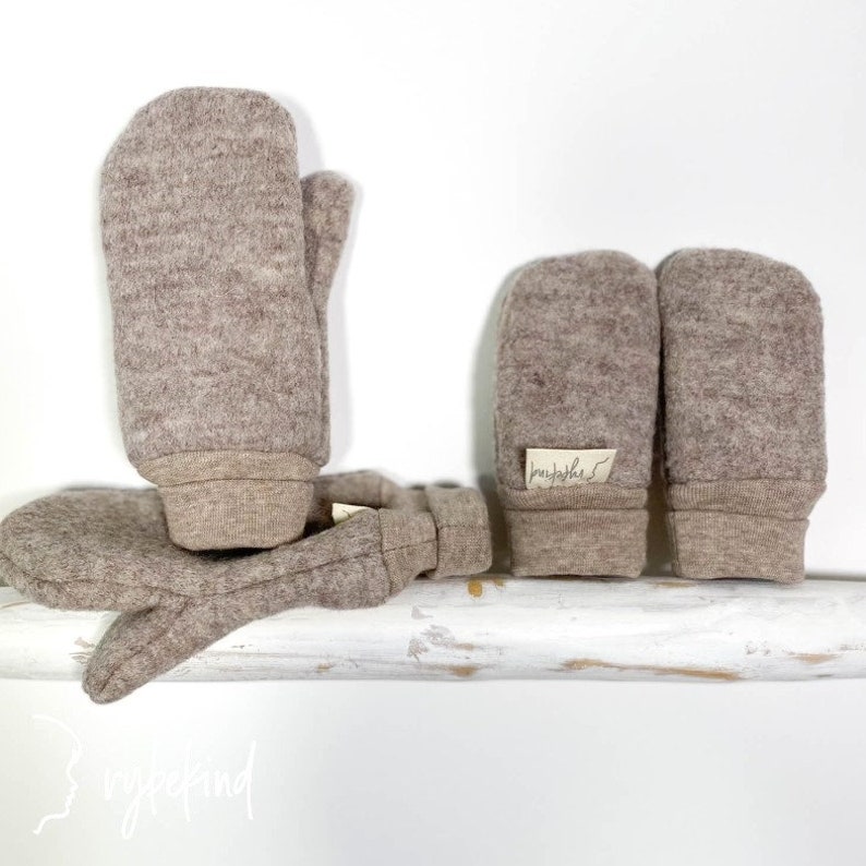 Walkhandschuhe für Babys und Kinder aus Wollwalk, Fäustlinge Gloves Handschuhe Bild 5