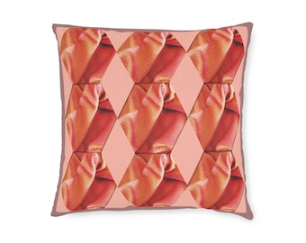 Geometric Square Pillow Cover, Modern Faux Suede Cushion