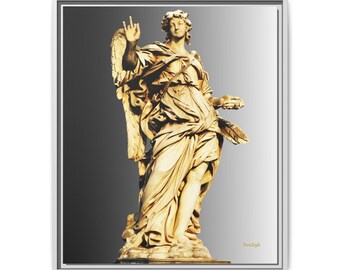 Golden Statue Close-Up Matte Canvas Framed | Wall Art