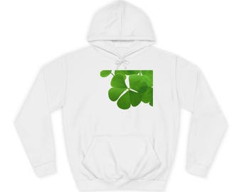 Green Shamrock Square hoodie | Clover Pattern Hoodie