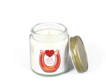 Horseshoe Good Luck Candle | Coconut Apricot Scented Candle