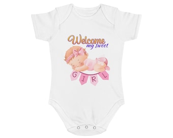 Welcome My Sweet Girl baby bodysuit | Thank You baby onesie