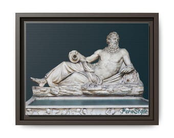 Reclining Classical Statue Matte Canvas Framed | Neoclassical Wall Art