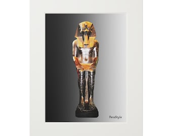 Egyptian Pharaoh Statue Fine Art Print | Passepartout Paper Frame