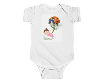 Ladybug and Baby Illustration Infant Bodysuit | Love Every Day back print