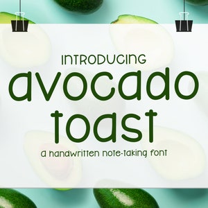 Handgeschreven lettertype avocadotoost, perfect voor het maken van aantekeningen, dagboeken en leuke handschriftprojecten, leuk en eenvoudig lettertype, digitale planners