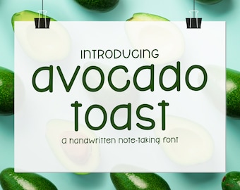 Avocado Toast Handwriting Font, idealny do robienia notatek, prowadzenia dziennika i uroczych projektów pisma odręcznego, zabawny i prosty font, cyfrowe planery