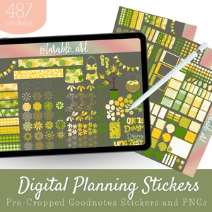 487 Citrus-ly Cute Digital Stickers Set June | Pre-cropped Digital Planner Stickers | PNGs Transparent Background | Lemon Citrus Stickers