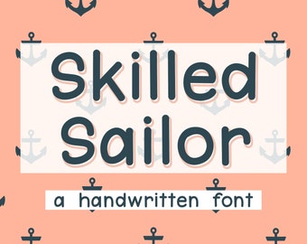 Handgeschriebene Schriftart „Skilled Sailor Print“, ideal für digitale Notizen, Unterricht, niedliche Handschrift, Lernschrift, Sofort-Download