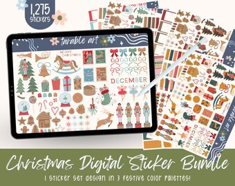 Weihnachtssticker: 1275+ festliche PNGs (Digitaler Download)
