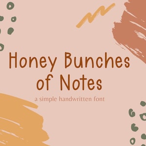 Honey Bunches of Notes 手書きフォント、デジタルメモ、きれいな手書き、学生のメモ、デジタルプランニングに最適なシンプルでかわいいフォント