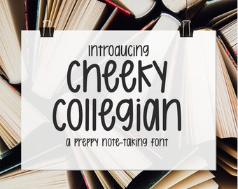 Cheeky Collegian Schriftart: Handgeschriebene Notizschrift (TTF OTF) (Digitaler Download)