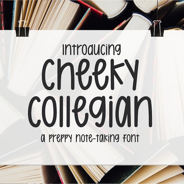 Cheeky Collegian Print Handwritten Digital Note Taking Font | Study Font for College Students | Cute Handwritten Font | TTF OTF