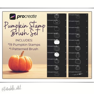 Pumpkin Stamp Brush Set for Procreate: Halloween Fall Designs (Digital Download)