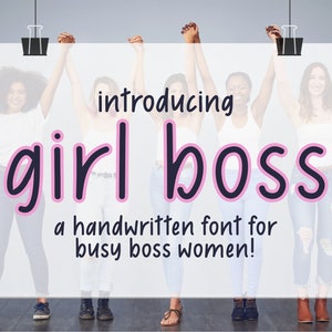 Girl Boss Print police de caractères numérique manuscrite | Police pour étude à téléchargement immédiat | Polices manuscrites mignonnes de femmes occupées | TTF OTF