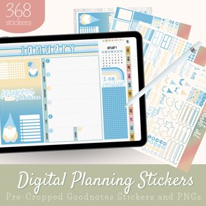 368 Digital Sticker Set for the New Year | Pre-cropped Digital Planner Stickers | PNGs Transparent Background | New Year Planning Stickers