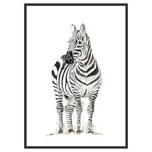 Set van 5 kaarten - zebrawenskaarten - handschildering - Afrikaanse dieren in het wild originele aquarel - blanco kunstkaart zebrastrepen - slagtand vertrouwen