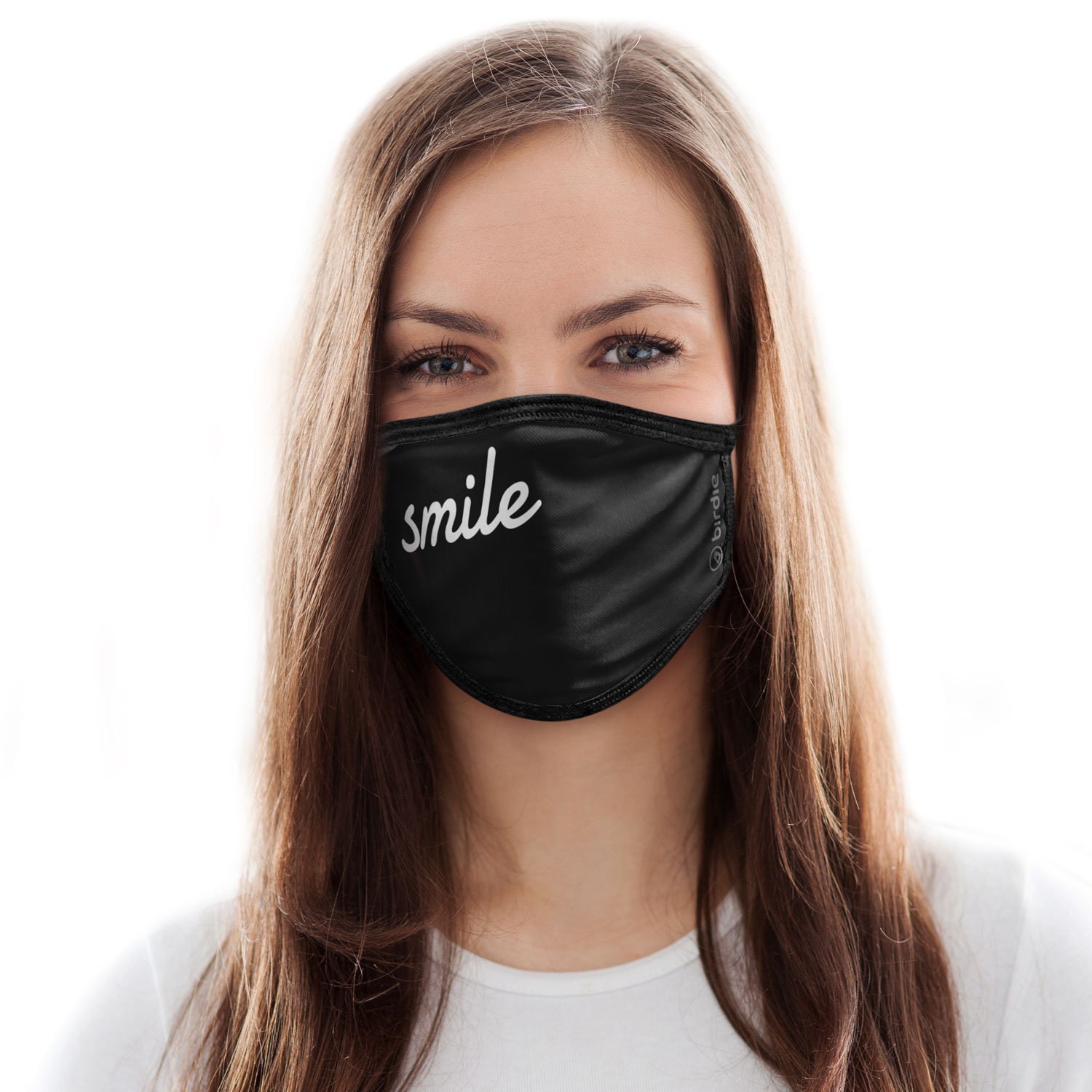 Black Smile Face Mask Polyester Spandex Blend Washable Etsy
