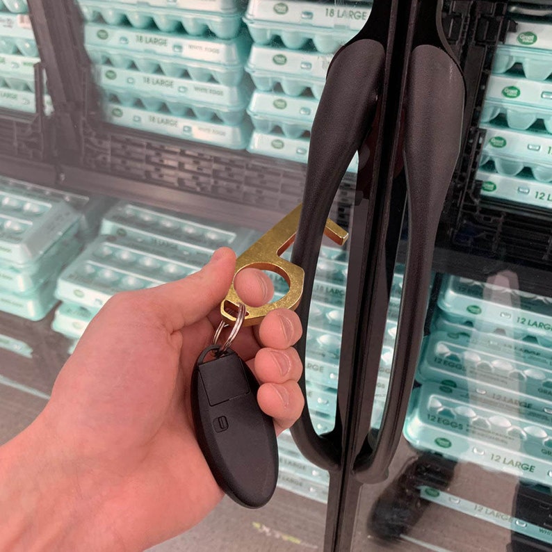 THE BEST Brass Germ Key No Touch Hand Tool No Contact Key Antimicrobial