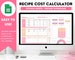 Recipe Cost Calculator, Product Pricing, Profit Margin Tracker, Custom Google Sheet Editable, Personal Finance Dashboard, Template 