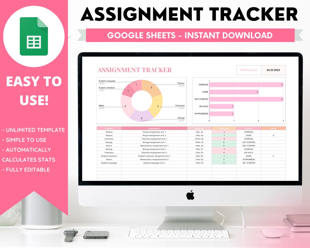 Assignment Tracker Google Sheets Spreadsheet Homework Planner Assignment Tracker Google Sheets Spreadsheet Homework Planner