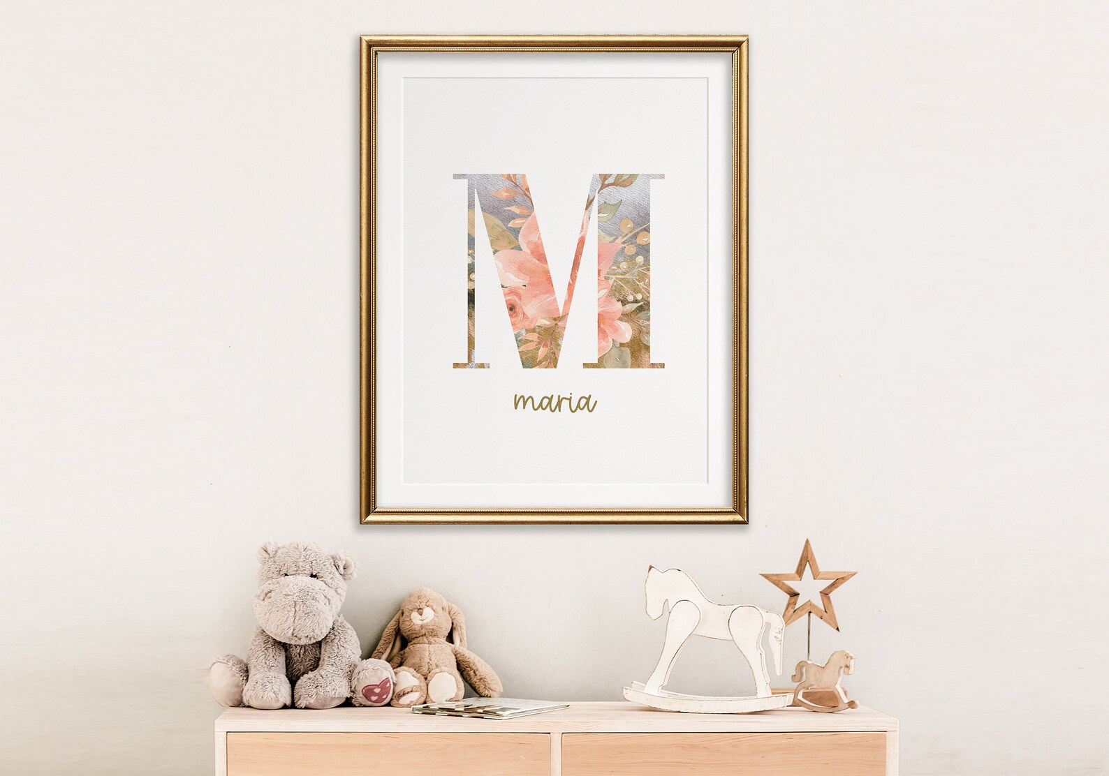 Printable Nursery Name Art Wildflowers Nursery Prints Girl / Boy